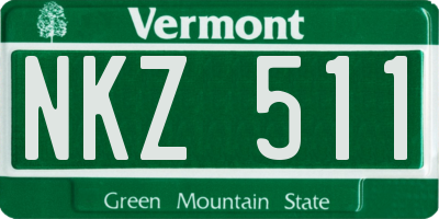 VT license plate NKZ511