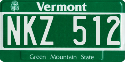 VT license plate NKZ512