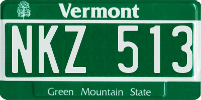 VT license plate NKZ513