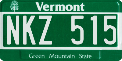 VT license plate NKZ515