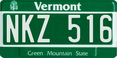 VT license plate NKZ516