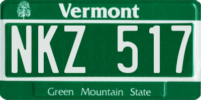 VT license plate NKZ517