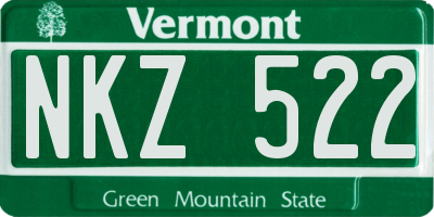 VT license plate NKZ522
