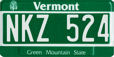 VT license plate NKZ524