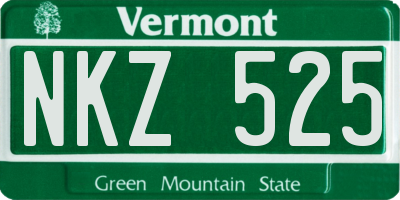 VT license plate NKZ525