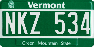 VT license plate NKZ534