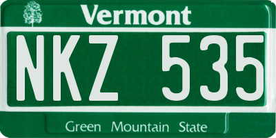 VT license plate NKZ535