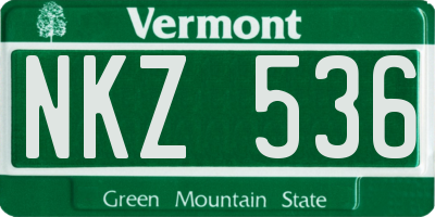 VT license plate NKZ536