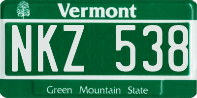 VT license plate NKZ538