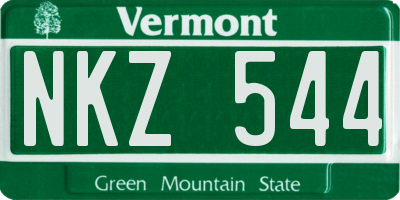 VT license plate NKZ544