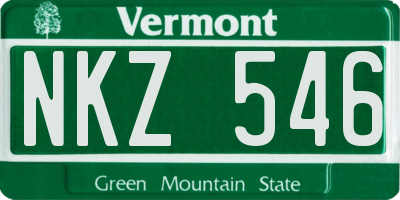 VT license plate NKZ546