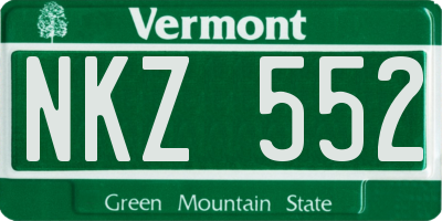 VT license plate NKZ552