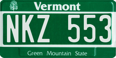 VT license plate NKZ553
