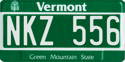 VT license plate NKZ556