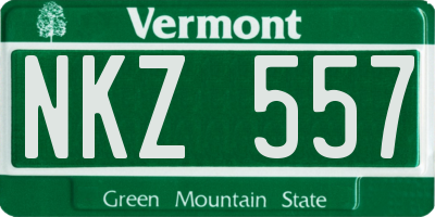VT license plate NKZ557