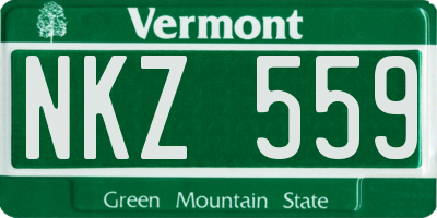 VT license plate NKZ559