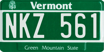 VT license plate NKZ561