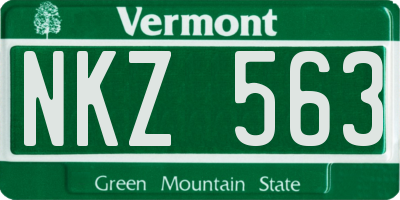 VT license plate NKZ563