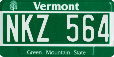 VT license plate NKZ564