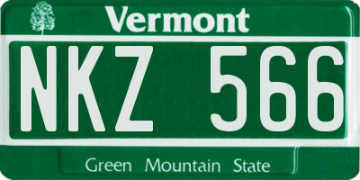 VT license plate NKZ566