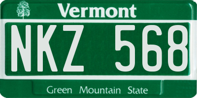 VT license plate NKZ568