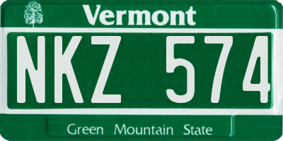 VT license plate NKZ574