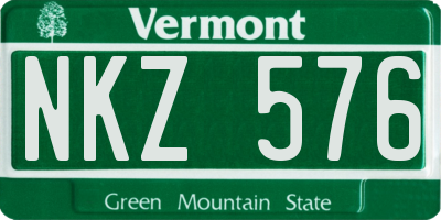 VT license plate NKZ576