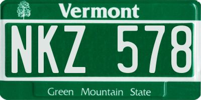VT license plate NKZ578