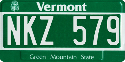 VT license plate NKZ579