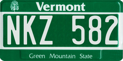 VT license plate NKZ582