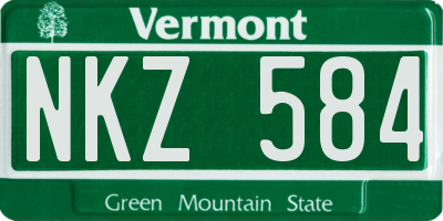 VT license plate NKZ584