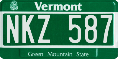 VT license plate NKZ587
