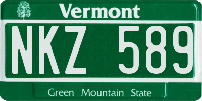 VT license plate NKZ589
