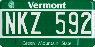 VT license plate NKZ592