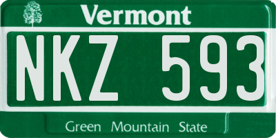 VT license plate NKZ593