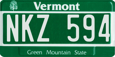 VT license plate NKZ594
