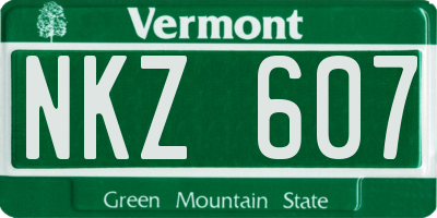 VT license plate NKZ607
