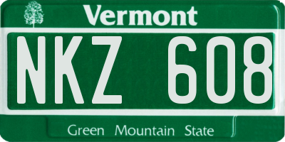 VT license plate NKZ608