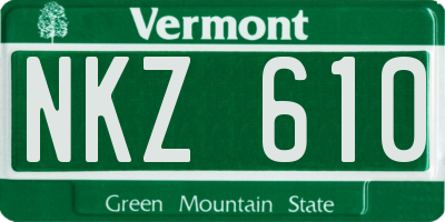 VT license plate NKZ610