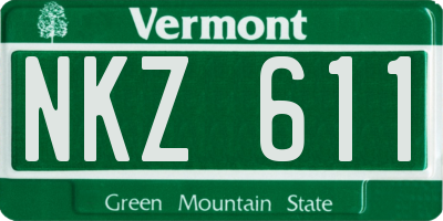 VT license plate NKZ611