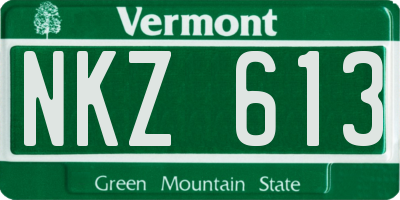 VT license plate NKZ613