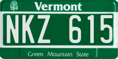 VT license plate NKZ615