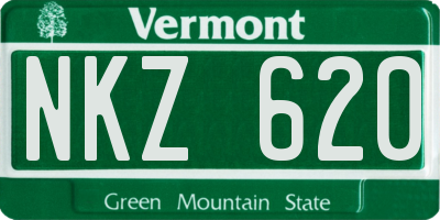 VT license plate NKZ620