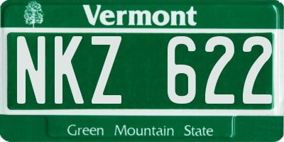 VT license plate NKZ622