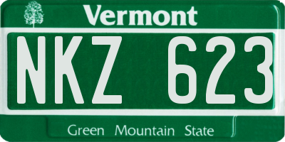 VT license plate NKZ623