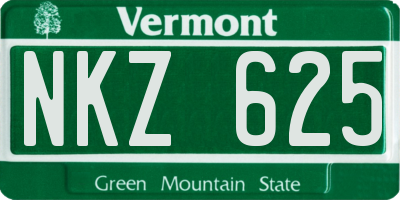 VT license plate NKZ625