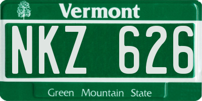 VT license plate NKZ626