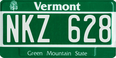 VT license plate NKZ628