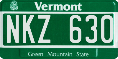 VT license plate NKZ630