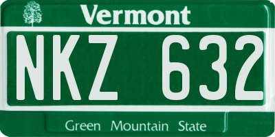 VT license plate NKZ632